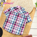 2015 heißer Verkauf 100% Baumwolle Kurzarm Mode Plaid T-Shirt für Jungen